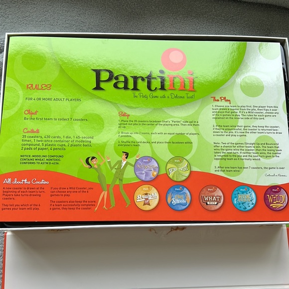 Partini game. Opened, never used - Picture 2 of 3